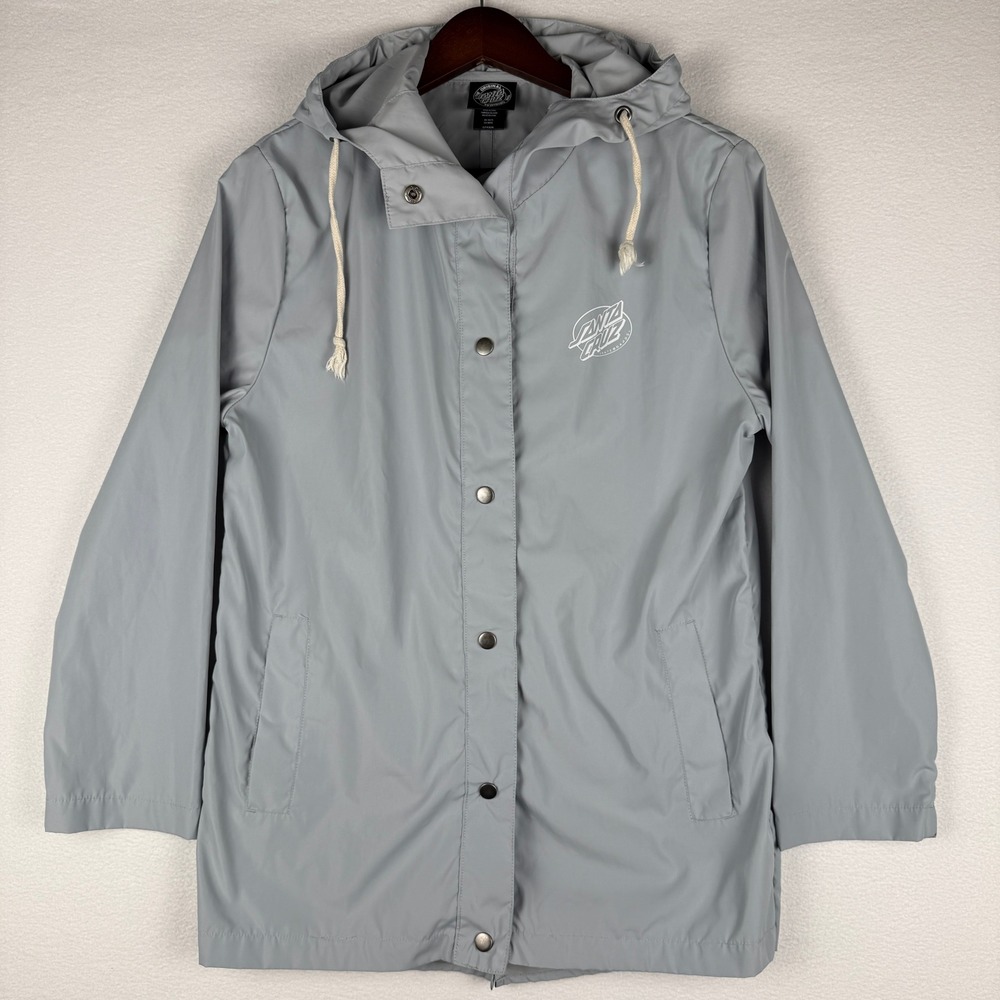 Santa Cruz Hooded‎ Windbreaker Jacket Womens Small Storm Cloud Grey Skater